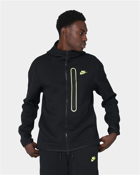 Nike Sportswear Tech Fleece Full-Zip Black/Volt | Culture Kings