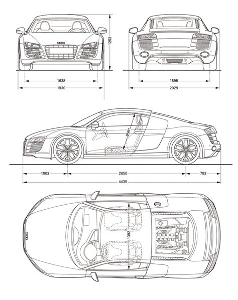 Audi R8 Blueprint Hd - Popular Century