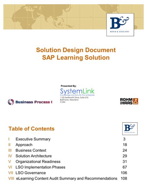 Solution Design Sample | Competence (Human Resources) | Enterprise ...