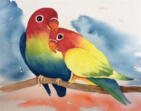 Aww...Love Birds Painting by Anna Lohse - Fine Art America