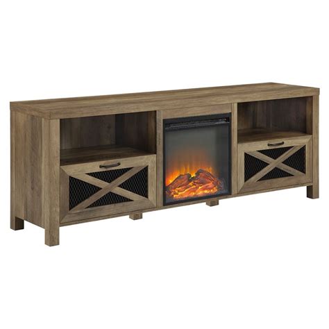 Buy 70 Rustic Farmhouse Fireplace TV Stand - Reclaimed Barnwood Online at Lowest Price in India ...