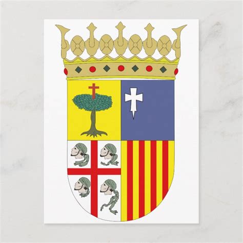 Aragón Coat of Arms Official Spain Symbol Heraldry Postcard | Zazzle.com