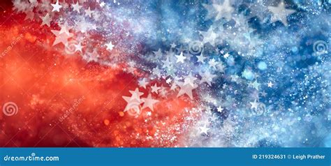 Red, White, and Blue Abstract Background with Sparkling Stars. USA Background Wallpaper for 4th ...