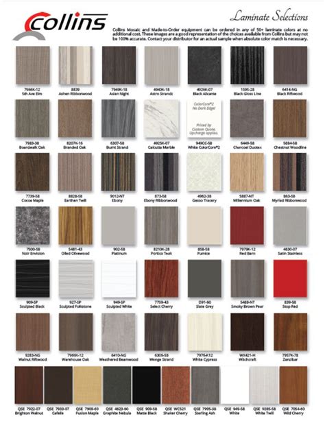 Laminate Color Selections