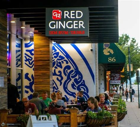 Guests sitting outside Red Ginger in downtown Asheville. #avleats # ...