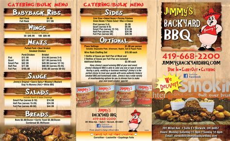 Jimmy's Backyard BBQ menu in Norwalk, Ohio, USA