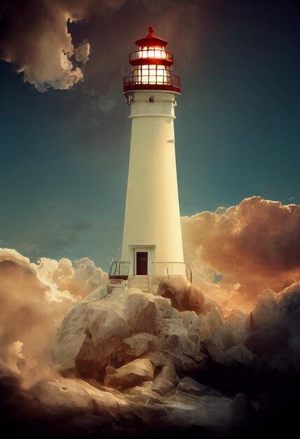 Premium AI Image | Lighthouse poster art