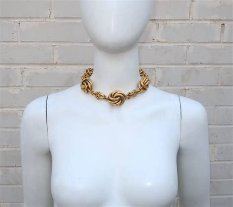 Vintage Chunky Gold Knot Chain Necklace at 1stDibs | chunky gold chain necklace, chunky 14k gold ...