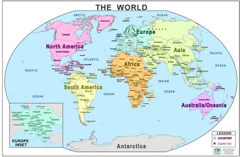 Basic Map Of The World - Tourist Map Of English