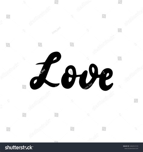 Handwritten Lettering Love Vector Illustration Calligraphy Stock Vector ...