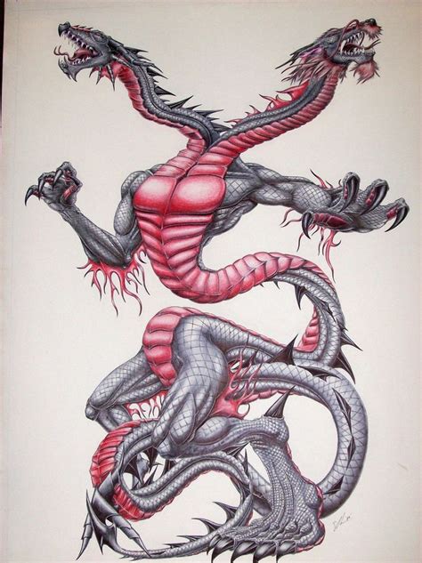 21 best Two-headed Dragon Tattoo Drawings images on Pinterest | Tattoo drawings, Dragon tattoos ...