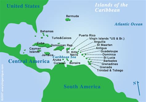 Map of St. Kitts and Nevis in the Caribbean