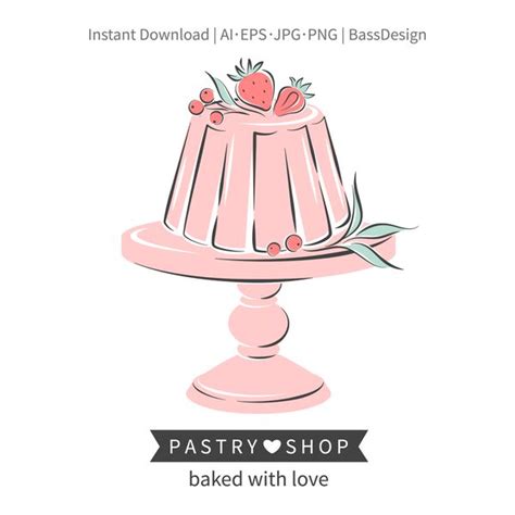 Pastry shop logo. Clipart, Instant Download. AI, EPS, JPG, P - Inspire Uplift