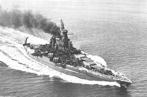 USS California (BB-44) seen here in her final configuration and ...