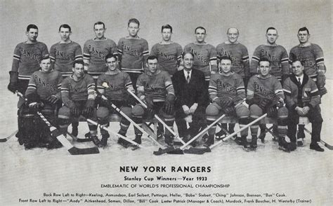 New York Rangers 1933 Stanley Cup Champions | HockeyGods