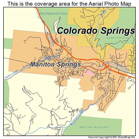 Aerial Photography Map of Manitou Springs, CO Colorado