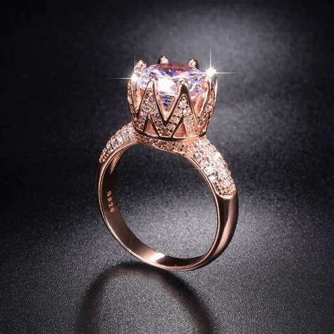 Rose gold diamond engagement rings for women – Rose Gold Rings, Design ...