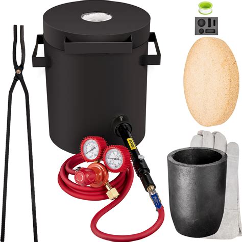 VEVOR Propane Melting Furnace, 2462°F, 10 KG Metal Foundry Furnace Kit with Graphite Crucible ...