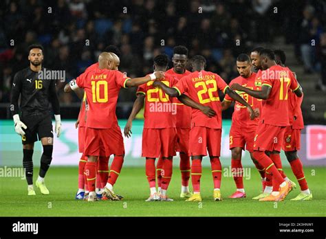 LE HAVRE - players of Ghana at the start of the match during the ...