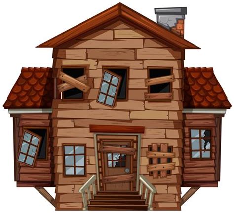 Wooden house in poor condition 526049 Vector Art at Vecteezy