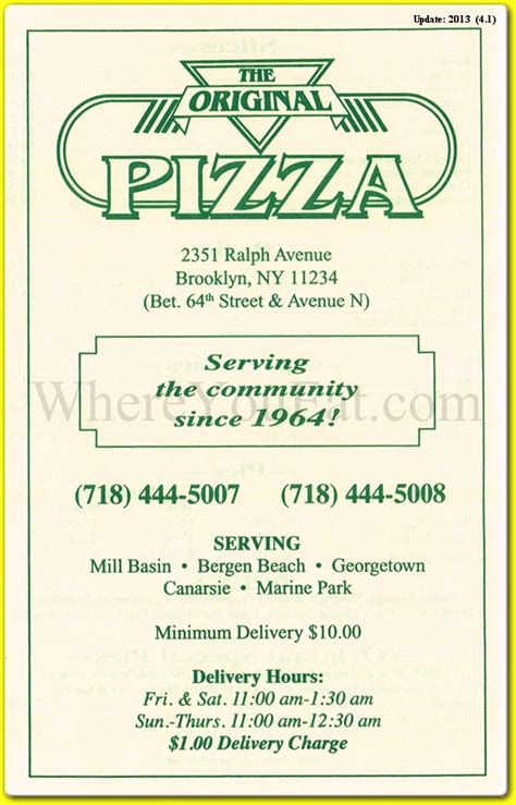 The Original Pizza Restaurant in Queens / Menus & Photos