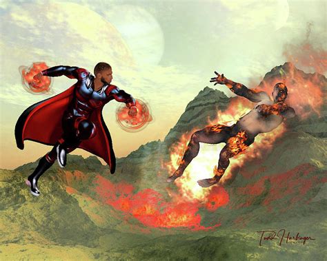 Defeat of the Lava Man Digital Art by Todd Harbinger | Pixels