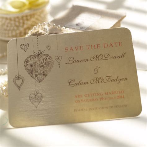 'hanging Hearts' Save The Date Cards By Beautiful Day | notonthehighstreet.com