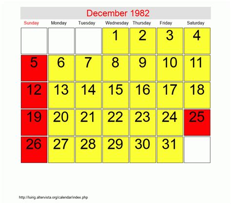 December 1982 - Roman Catholic Saints Calendar