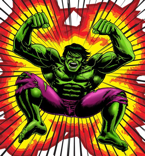 the Hulk (with a fiery burst of rage) by Helob on DeviantArt