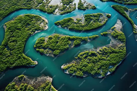 Premium AI Image | an aerial view of islands