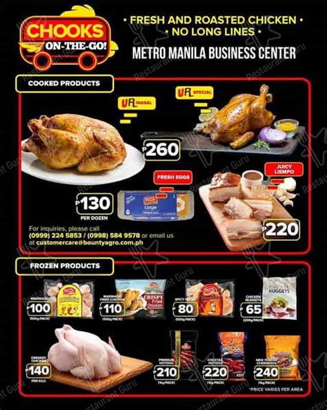 Menu at Chooks To Go BBQ, Mandaluyong, Libertad St.