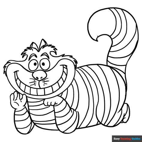 Cheshire Cat Coloring Page Easy Drawing Guides | The Best Porn Website