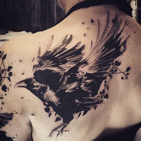 a crow left of the murder tattoo - bodyarttattoosmensleevebeautiful