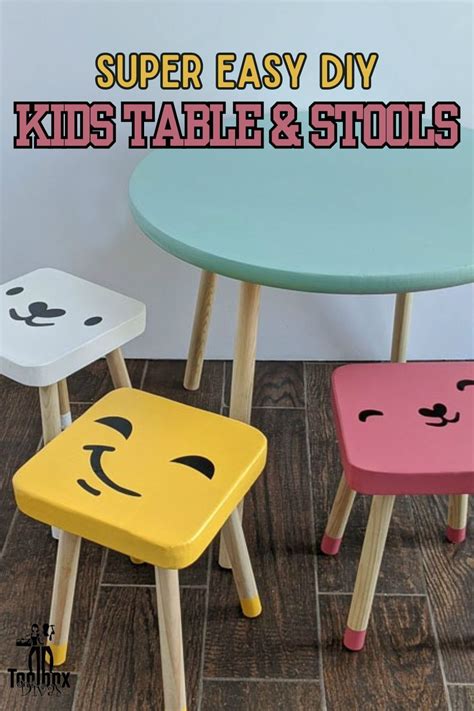 Super Easy DIY Kids Table and Stools | Diy kids table, Diy kids furniture, Woodworking projects ...