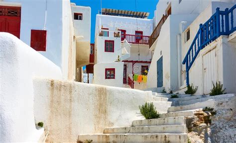 Street in Chora Town in Mykonos Editorial Photography - Image of european, greek: 214301987