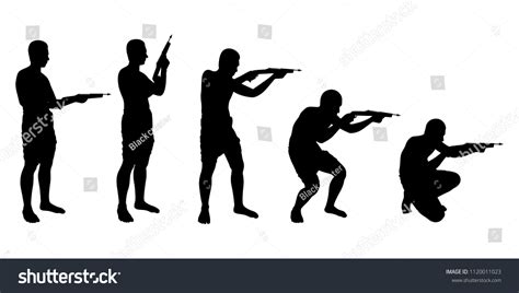 Man Gun Silhouette Vector Set Stock Vector (Royalty Free) 1120011023 ...