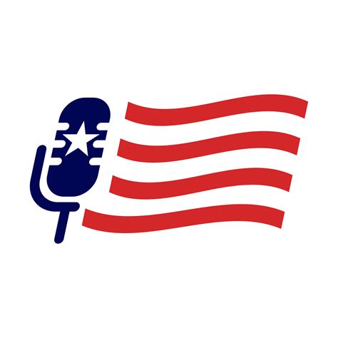 microphone with american flag logo symbol icon vector graphic design ...