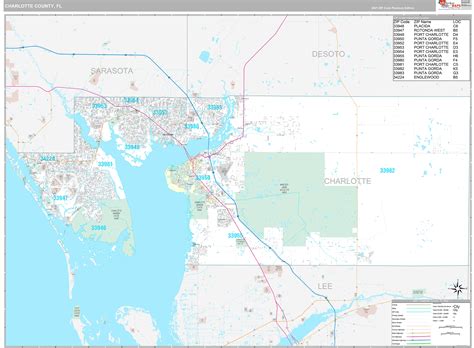 Charlotte County, FL Wall Map Premium Style by MarketMAPS - MapSales