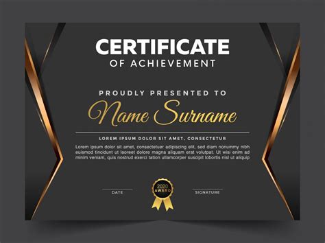 Certificate Of Achievement Template, Luxury Certificate Achievement Template Ai Free Download ...