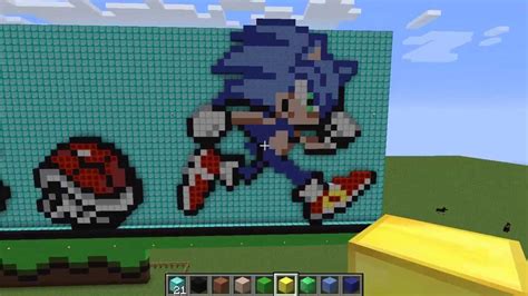 Minecraft Sonic Pixel Art