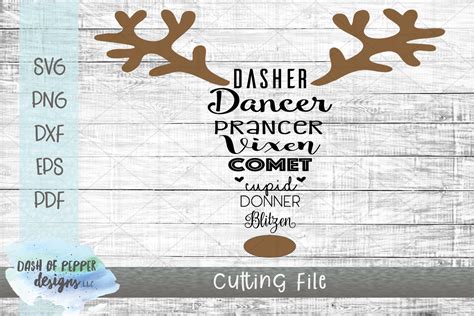 Reindeer Names SVG - A Christmas SVG