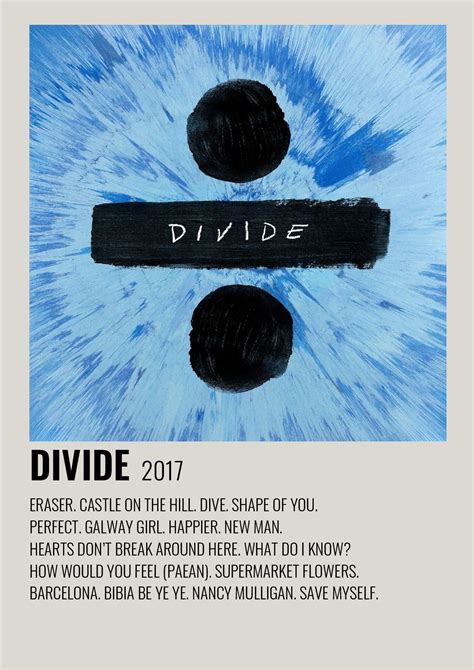 minimalist polaroid album poster divide ed sheeran | Music album cover, Music poster, Music ...