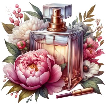 Beautiful And Luxury Perfume With Flowers, Beautiful And Luxury Perfume, Beautiful Perfume PNG ...