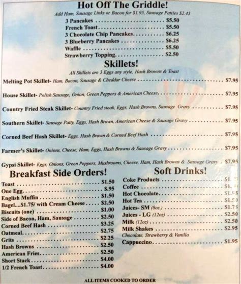 Big Sky Diner Menu, Ypsilanti, MI