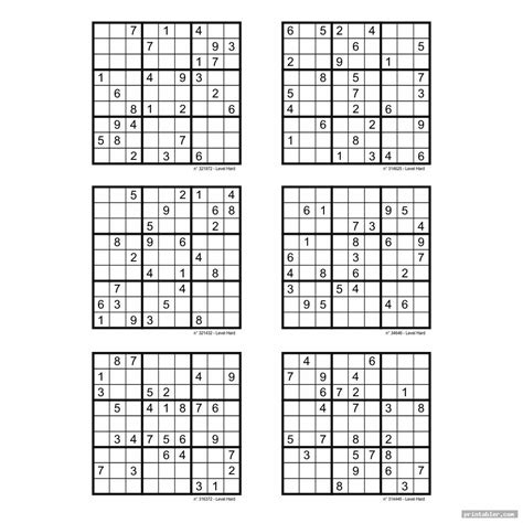 Sudoku Printable Free Hard - Sudoku Printable