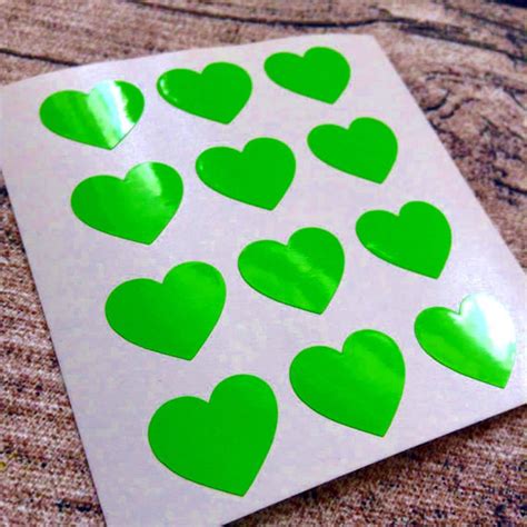 48 Green Heart Stickers Green Heart Mini Decals Green Heart | Etsy UK