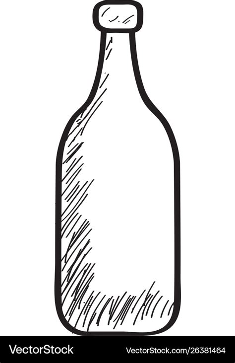 Sketch a bottle Royalty Free Vector Image - VectorStock