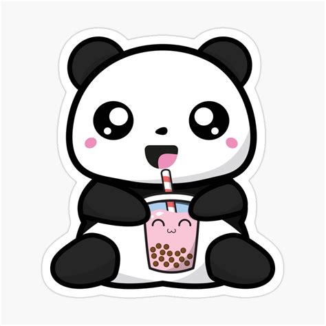 Bubbly Panda Drinking Bubble Tea By Noirty Designs ...