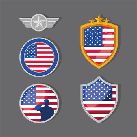 Premium Vector | Set of veterans day