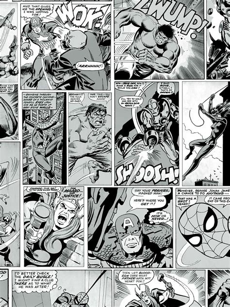 Avengers Comic Strip Black And White